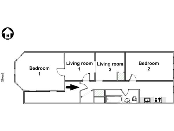 New York 2 Camere da letto appartamento - piantina approssimativa dell' appartamento  (NY-16488)