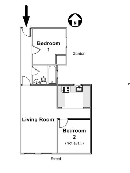 New York 2 Bedroom roommate share apartment - apartment layout  (NY-16533)