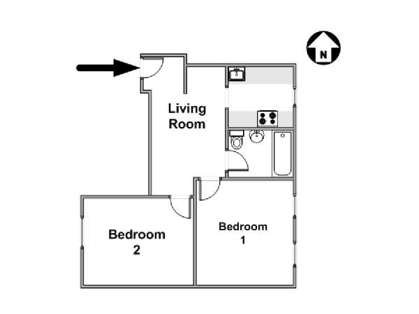 New York 2 Bedroom apartment - apartment layout  (NY-16536)