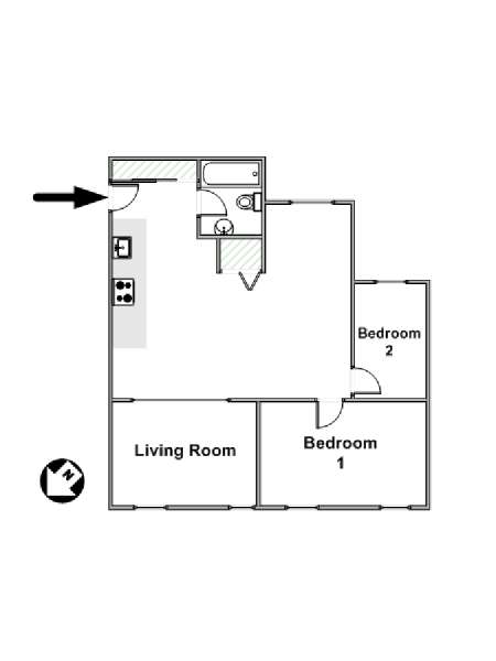 New York 2 Bedroom apartment - apartment layout  (NY-16554)