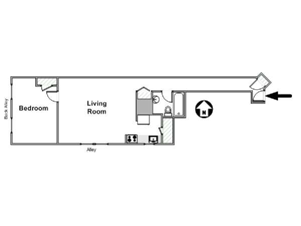 New York T2 logement location appartement - plan schématique  (NY-16558)