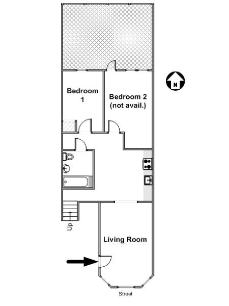 New York 3 Bedroom - Duplex roommate share apartment - apartment layout  (NY-16563)
