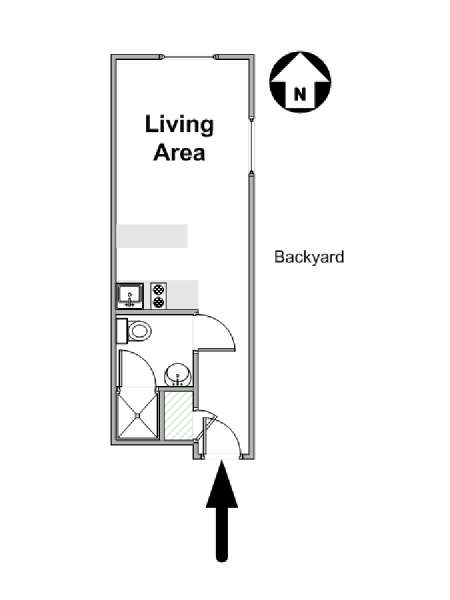 New York Monolocale appartamento - piantina approssimativa dell' appartamento  (NY-16606)