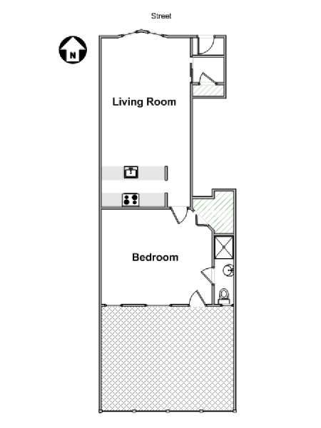 New York 1 Bedroom apartment - apartment layout  (NY-16632)