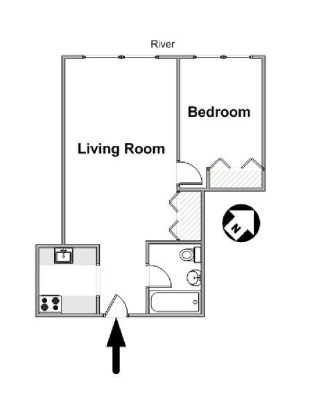 New York T2 logement location appartement - plan schématique  (NY-16639)