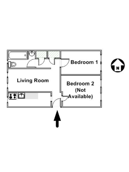 New York 2 Bedroom roommate share apartment - apartment layout  (NY-16655)