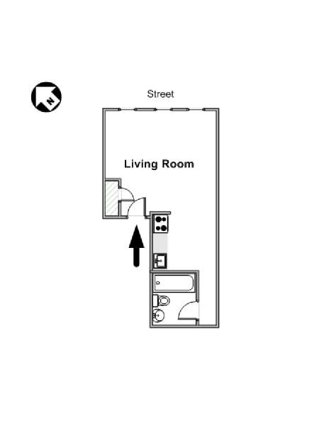 New York Studio T1 logement location appartement - plan schématique  (NY-16658)