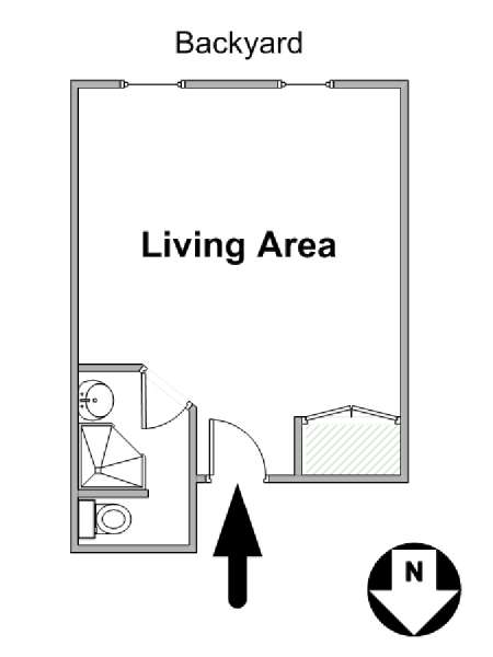 New York Studio T1 logement location appartement - plan schématique  (NY-16664)