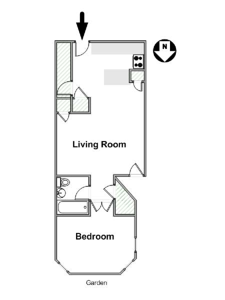 New York 1 Bedroom accommodation - apartment layout  (NY-16696)