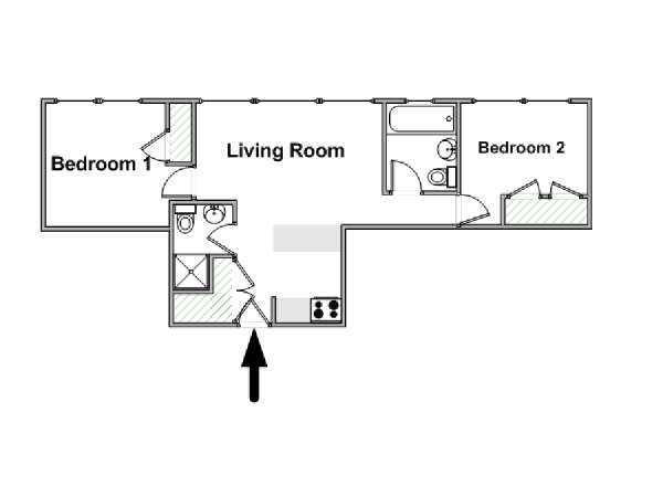 Nueva York 2 Dormitorios apartamento - esquema  (NY-16728)
