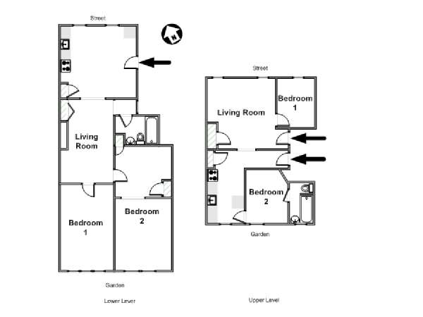 New York T5 - Duplex appartement location vacances - plan schématique  (NY-16782)