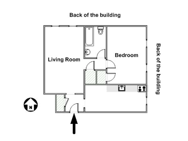 New York 1 Bedroom apartment - apartment layout  (NY-16874)