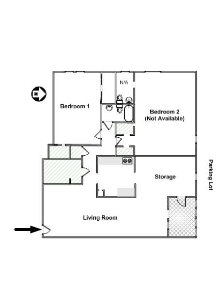 New York 2 Camere da letto stanza in affitto - piantina approssimativa dell' appartamento  (NY-16916)