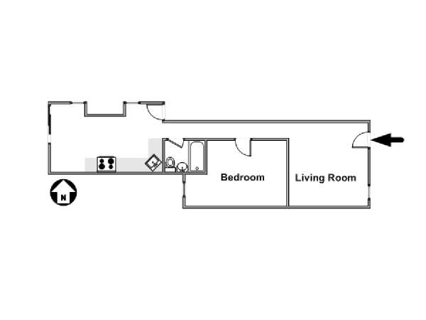 New York 1 Bedroom accommodation - apartment layout  (NY-16954)