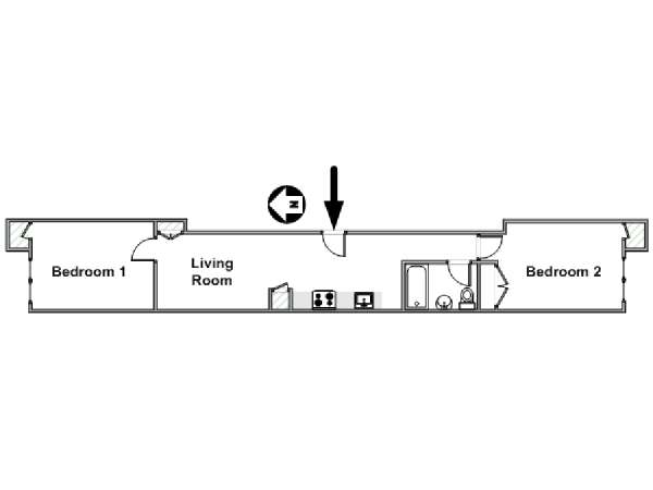 New York 3 Zimmer wohnungsvermietung - layout  (NY-16987)