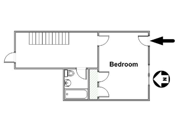 New York Studio T1 appartement bed breakfast - plan schématique  (NY-17025)