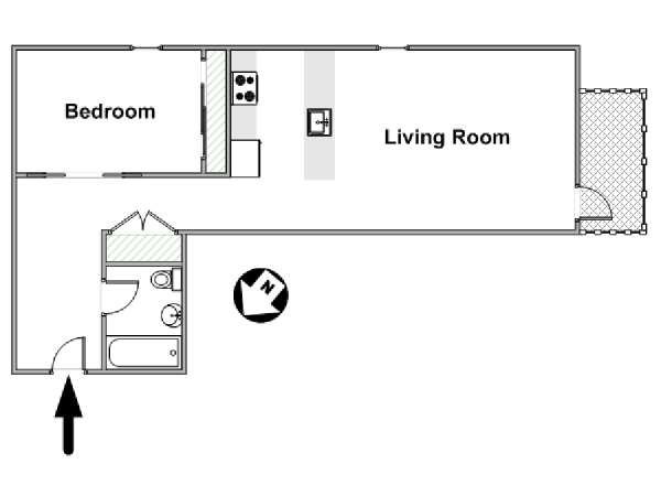 Nueva York 1 Dormitorio apartamento - esquema  (NY-17032)