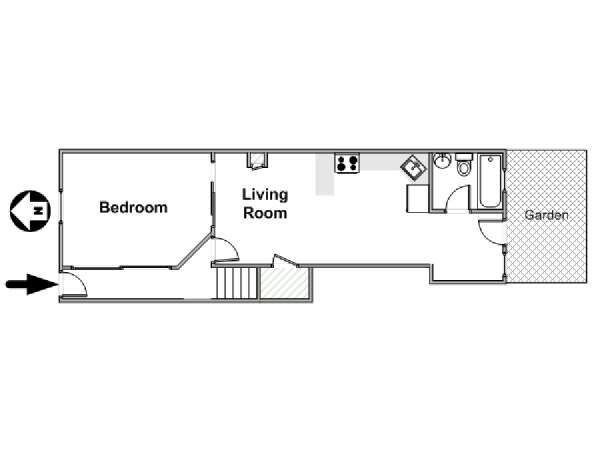 New York 1 Bedroom apartment - apartment layout  (NY-17037)