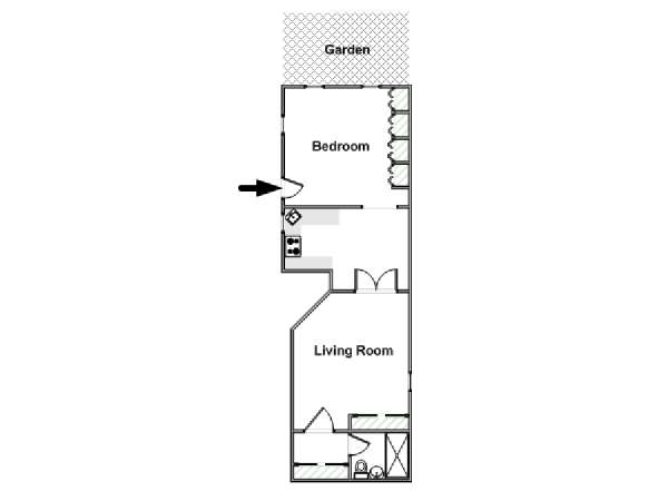 New York 1 Bedroom accommodation - apartment layout  (NY-17042)