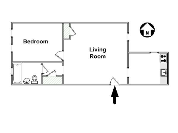 New York 1 Bedroom apartment - apartment layout  (NY-17044)