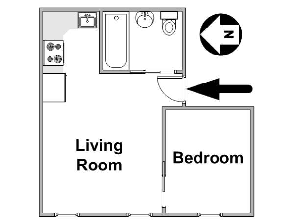New York 1 Bedroom apartment - apartment layout  (NY-17073)