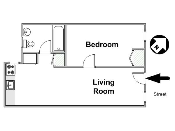 Nueva York 1 Dormitorio apartamento - esquema  (NY-17079)