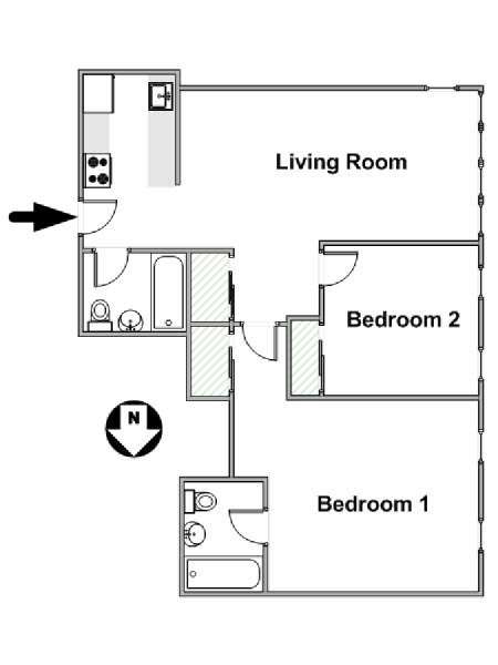 New York 2 Bedroom apartment - apartment layout  (NY-17101)