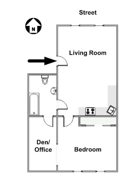 Nueva York 1 Dormitorio apartamento - esquema  (NY-17112)