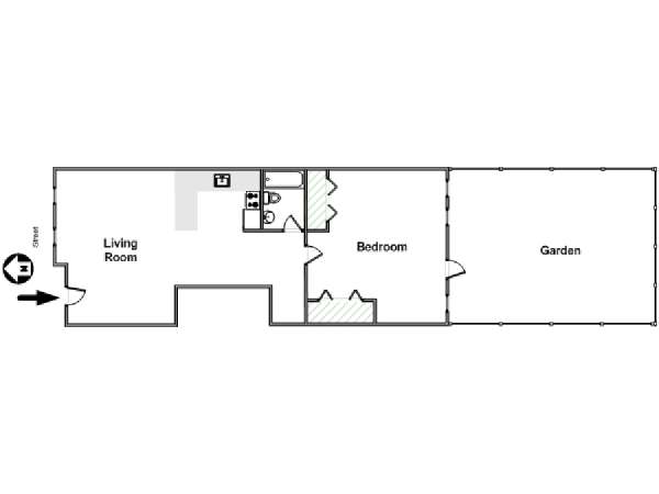 New York 1 Camera da letto appartamento casa vacanze - piantina approssimativa dell' appartamento  (NY-17129)