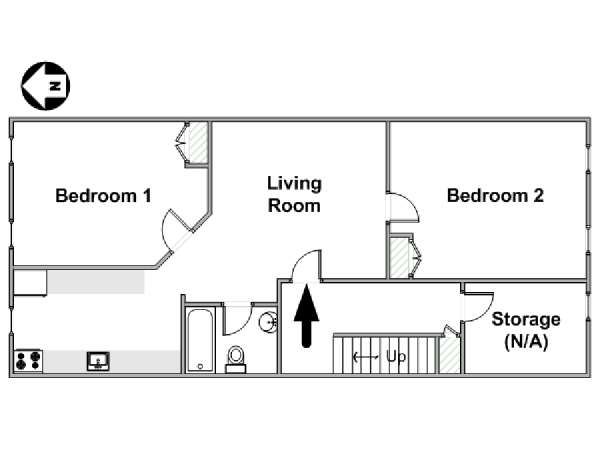 New York 2 Camere da letto appartamento casa vacanze - piantina approssimativa dell' appartamento  (NY-17150)