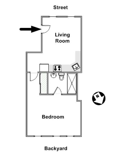 Nueva York 1 Dormitorio apartamento - esquema  (NY-17397)