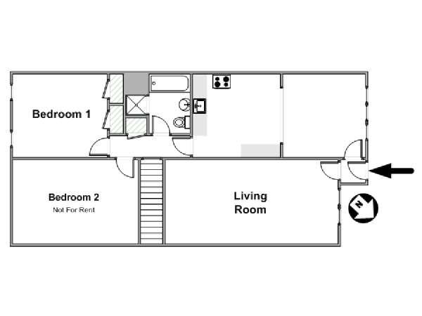 New York 2 Bedroom roommate share apartment - apartment layout  (NY-17411)