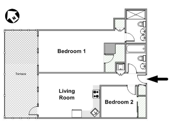 New York 2 Zimmer wohnungsvermietung - layout  (NY-17421)