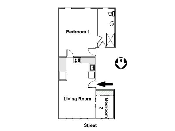 New York 2 Zimmer wohnungsvermietung - layout  (NY-17453)