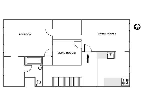 New York 1 Bedroom apartment - apartment layout  (NY-17477)