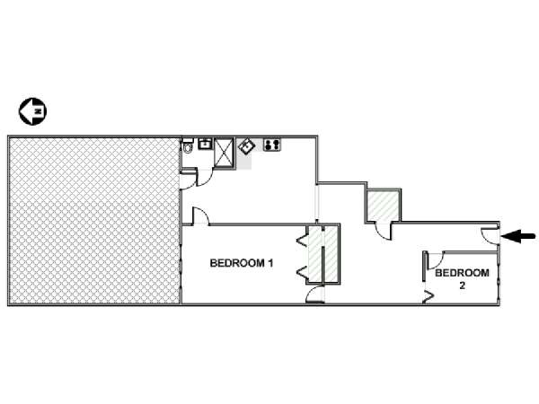 New York 2 Camere da letto appartamento casa vacanze - piantina approssimativa dell' appartamento  (NY-17521)
