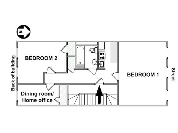 New York 2 Camere da letto appartamento - piantina approssimativa dell' appartamento  (NY-17566)