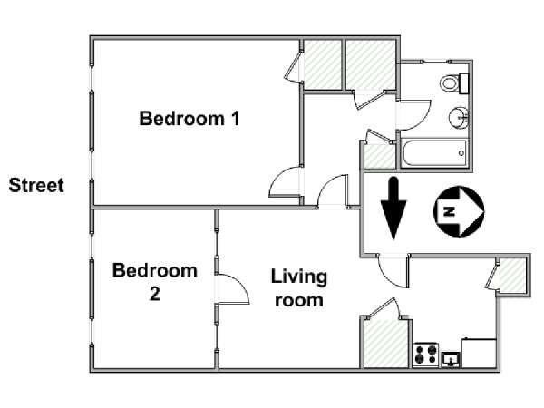 New York 2 Bedroom apartment - apartment layout  (NY-17569)