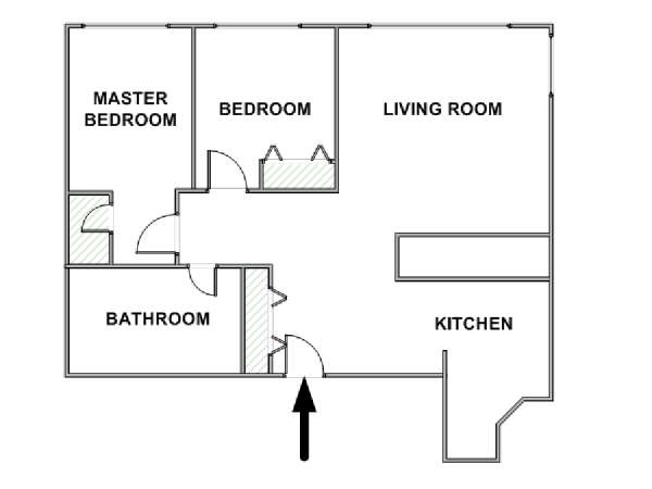 New York 2 Camere da letto appartamento - piantina approssimativa dell' appartamento  (NY-17849)