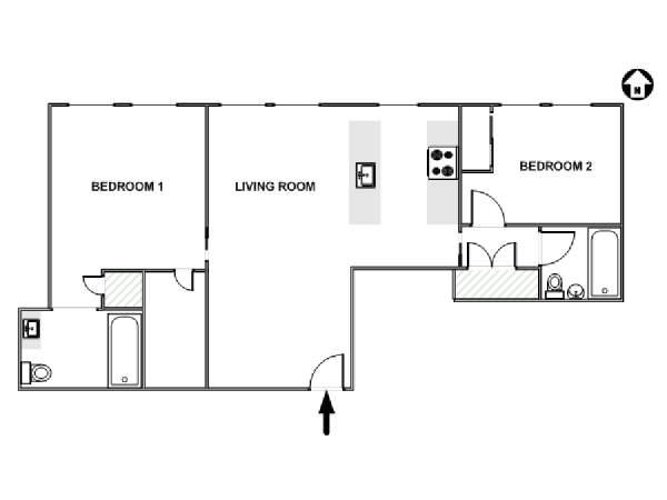 New York 2 Bedroom apartment - apartment layout  (NY-17853)