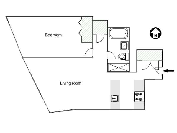 New York 2 Zimmer wohnungsvermietung - layout  (NY-17868)