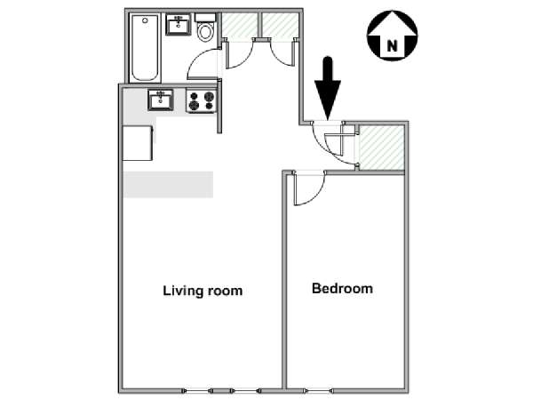 New York 1 Bedroom apartment - apartment layout  (NY-17913)