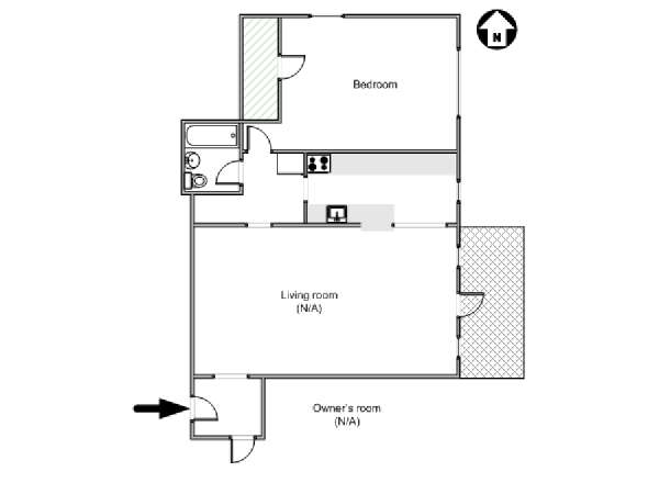 New York 2 Bedroom roommate share apartment - apartment layout  (NY-17939)