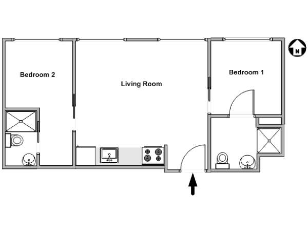 Nueva York 2 Dormitorios apartamento - esquema  (NY-18034)