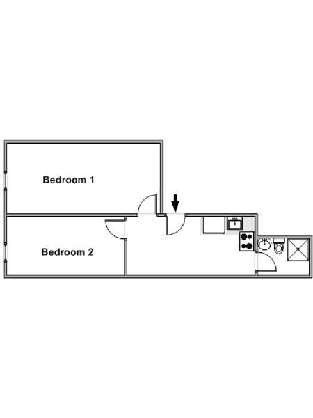 New York 2 Bedroom roommate share apartment - apartment layout  (NY-18098)