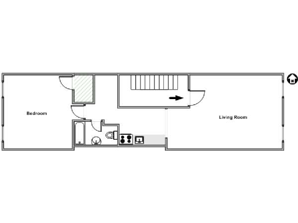 New York 2 Zimmer wohnungsvermietung - layout  (NY-18103)