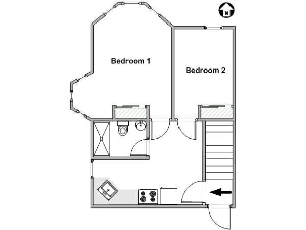 New York 2 Camere da letto appartamento - piantina approssimativa dell' appartamento  (NY-18128)
