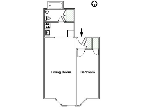 New York 1 Bedroom apartment - apartment layout  (NY-18251)