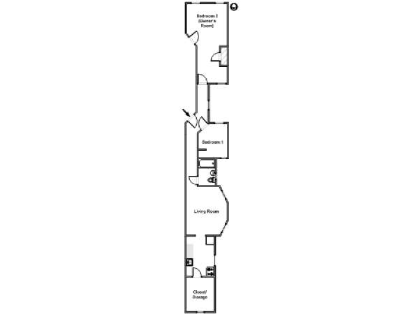 New York T3 appartement colocation - plan schématique  (NY-18261)