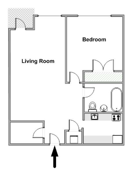 New York 1 Bedroom apartment - apartment layout  (NY-18410)